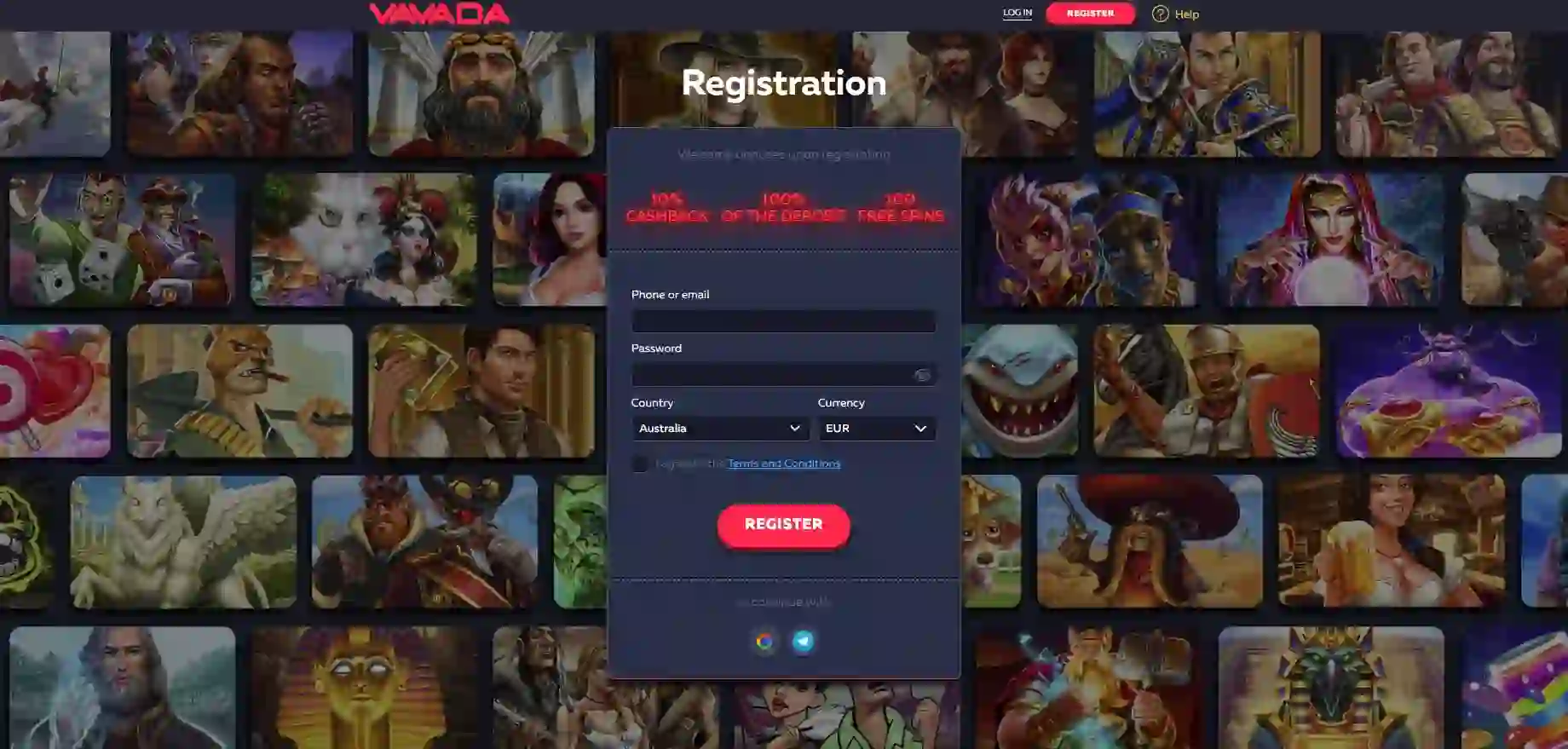 Vavada registr